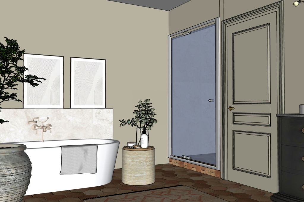 Création d'une salle de bain avec des matériaux anciens | Salle de bain cosy |Aménagement d'une salle de bain dans une maison bourgeoise proche de Rouen